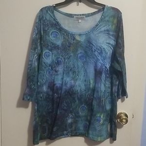 Closet Full XXL Peacock Long Sleeve Shirt